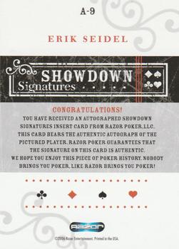 2006 Razor Poker - Showdown Signatures #A-9 Erik Seidel Back